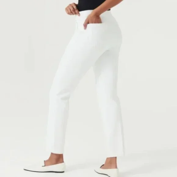 NWT Spanx White On-the-Go Ankle Slim Straight Pant Size Small - Picture 1 of 7